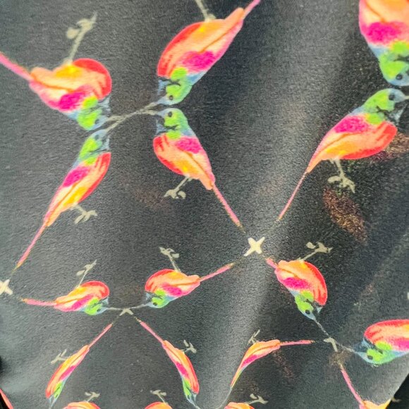 Daniel Rainn Romper Hummingbird Allover Roll-Up Sleeve Preppy Boho - Picture 2 of 8